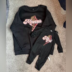SHEIN Black mama and mini matching set